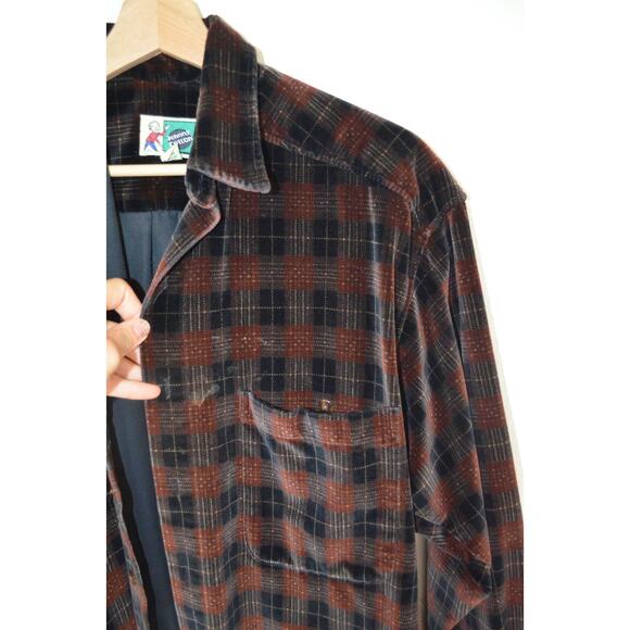 Vintage Velvet Plaid Oversized Button Down - Picture 4 of 5